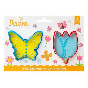 Picture of BUTTERFLY & FLOWER PLASTIC COOKIE CUTTERS 7 X6CM & 7.5X5.5CM
